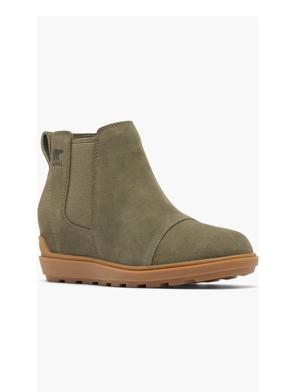 Sorel Evie 2 Waterproof Suede Chelsea Boots Stone Green & Grill 2 Women’s Size 5 - Picture 3 of 15